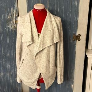 Speckled white sweater jacket.  Size S/P